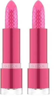 Catrice Glitter Glam Glow Lip Balm, rossetto, n. 010, rosa, idratante, nutriente, colorante, vegano, senza parabeni, senza microplastica, senza nanoparticelle, confezione da 2 (3,2 g)