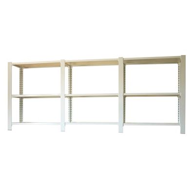 Simon Rack Librería Estanteria Oficina, 3 Módulos, 1000x2700x300 mm, 3 Alturas, Bandeja Madera, Estilo Industrial, Metálicas, Blanco - Officlick