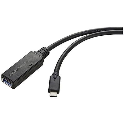 Renkforce Cavo USB USB 3.2 Gen1 (USB 3.0) Spina USB-C®, Presa USB-A 5.00 m Nero Attivo con amplificazione del segnale,