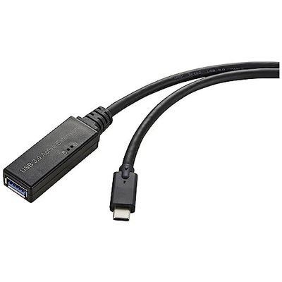 Renkforce Câble USB USB 3.2 Gen1 (USB 3.0) USB-C® mâle, USB-A Femelle 5.00 m Noir Actif avec Amplification du Signal, a