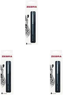 Zebra Pen 901 Black Ballpoint Pens, Sleek & Stylish Black Biro Pen, Retractable & Reliable, Black Ink, Premium Grey Barrel Ball Point Pens With Presentation Case - Fine Point, 1 pk - Grey (Pack of 3)
