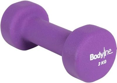 Manubrio in ghisa ricoperto in neoprene 2 kg - antiurto e antiscivolo - singolo - palestra e HomeGym
