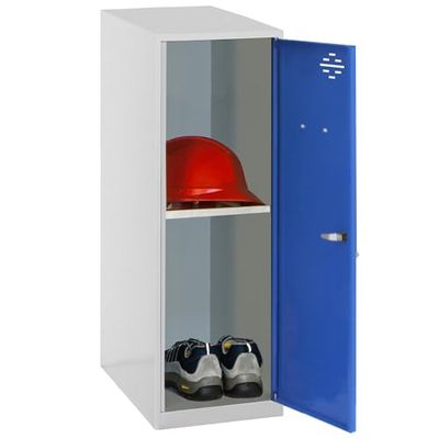 Simon Rack Taquillas Vestuario Pequeña, 915x300x500 mm, Amario Metalico Pequeño, Incluye Llave, Gris/Azul - Simonlocker