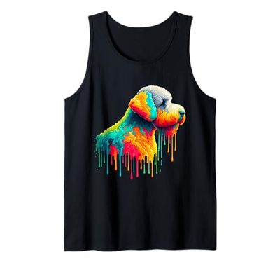 Dripping Paint Art Bedlington Terrier Rothbury Terrier Canotta