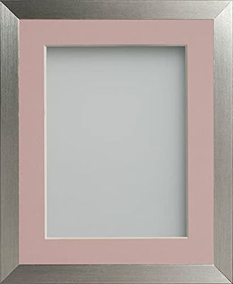 Frame Company Simpson Range Silver 16x12 inch Frame With Pink Mount for 14x10 inch *Choice of Sizes* Fitted with Real Glass