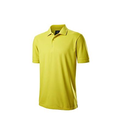 Wilson Staff Hombre Polo de golf, WILSON STAFF AUTHENTIC POLO, Poliéster, Amarillo, Talla L, WGA700737LG