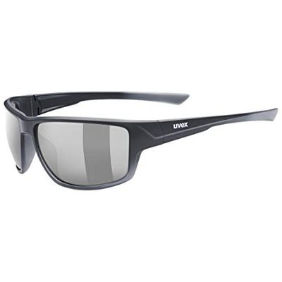 Uvex sportstyle 230 - lunettes de sport pour hommes et femmes - effet miroir - catégorie de filtre 3 - black matt/silver - one size