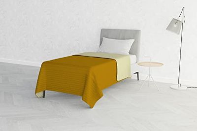Summer Q-SUMMER-senape/crema-1P zomer dekbed mosterd/crème, 100% microvezel, 170x250 cm