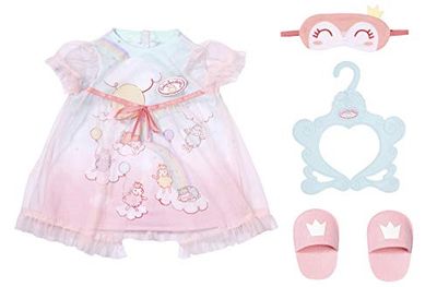 Baby Annabell Sweet Dreams Gown - Clothing for 43cm Dolls - For Children Ages 3 Years and Up - Easy for Small Hands - Includes Night Dress, Slippers, Sleeping Mask and Hanger