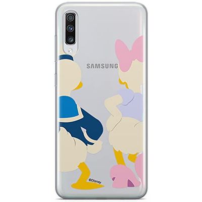 ERT GROUP mobiltelefonfodral för Samsung A70 originalt och officiellt licensierat Disney mönster Donald & Daisy 001 optimalt anpassad till formen på mobiltelefonen, gedeeltelijk transparant