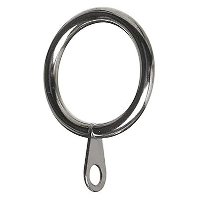 Merriway BH06183 (8 Pcs) Curtain Drapery Pole Rod Ring Fixed Eye Chrome Metal Inner Dimension 50mm - Pack of 8 Pieces