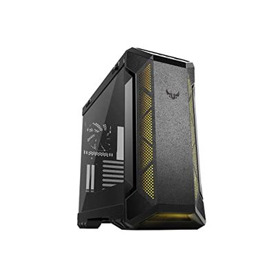 ASUS TUF Gaming GT501 Chassis Gaming EATX, painel metálico frontal, lateral de vidro, ventilador RGB de 120 mm, radiador de 140 mm, ventilador PWM, USB 3.1 Gen. 1, preto