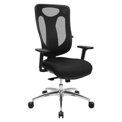 TOPSTAR Sitness Net Pro 100, ergonomik ofis sandalyesi, çal?ma masas? sandalyesi, nokta senkronizasyonu, yüksekli?i ayarlanabilir kolçaklar dahil, Kuma?, siyah, 59 x 56 x 120 cm