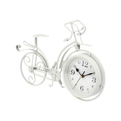 Gift Decor Reloj de Mesa Bicicleta Blanco Metal 33 x 22,5 x 4,2 cm (4 Unidades)