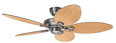HUNTER FAN Outdoor Elements, 137 cm, plafondventilator voor binnen en buiten, met ketting, ruw aluminium, 5 omkeerbare messen van natuurlijk robijnhout, voor zomer en winter, model 24325
