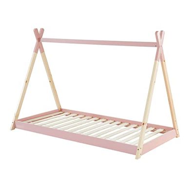 BAÏTA TINYTIPI Cama, Pino, Rosa, 90 x 190 cm