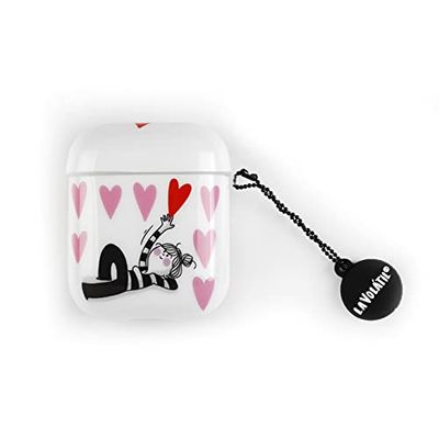 Custodia sottile in TPU glitterata con design Volatile Hearts per Apple Airpods. Compatibile con Airpods 1 e 2