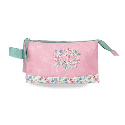 Movom My Little Garden Triple Pencil Case, Multicoloured, 22 x 12 x 5 cm, Polyester, Colourful, Talla Ășnica Triple Pencil Case, Colourful, Standard Size, Triple Pencil case