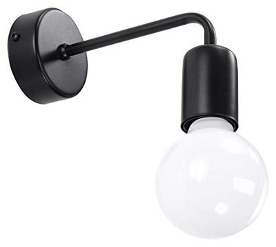 SOLLUX lighting E27, 1 x 60 W, 1 x 15 W, 50-60 Hz, 220 – 230 V, IP20, classe de proteção da lâmpada não inclui dimensões: 8/14/8 cm. Material: aço Cor: preto