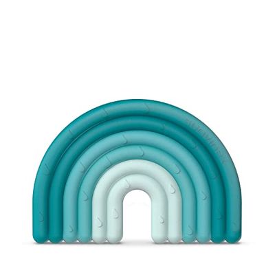 Suavinex, Anneau de Dentition en Silicone, pour Bébés +0 Mois. Anneau de Dentition Souple et Léger. Arc-En-Ciel, Bleu