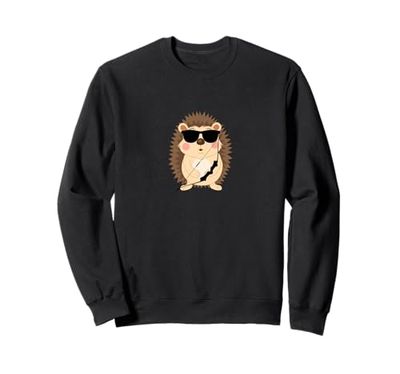 Funny Hedgehog Wearing Sunglasses Archery Sweatshirt