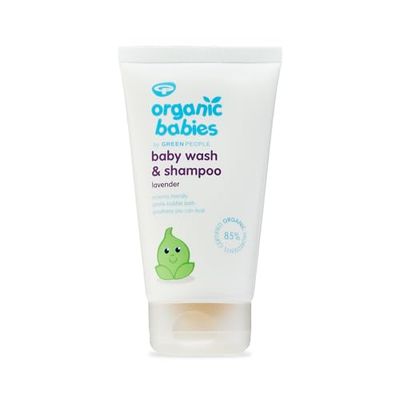 Green People Organic Babies Lavender Baby Wash & Shampoo 150ml | Natural & Organic Baby Bath Products | Lavender Scented Baby Bubble Bath | SLS Free & Paraben Free | Vegan, Cruelty Free