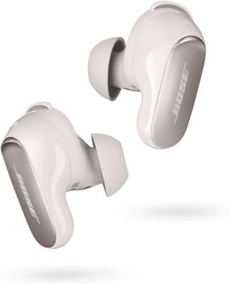 Bose QuietComfort Ultra bezprzewodowe słuchawki douszne Bluetooth, wireless z redukcją szumów, dźwiękiem przestrzennym i światowej klasy systemem redukcji hałasu, Biały