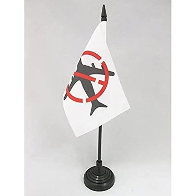 BANDIERA DA TAVOLO NON ALL'AEROPORTO 15x10cm - PICCOLA BANDIERINA ANARCHICA 10 x 15 cm - AZ FLAG
