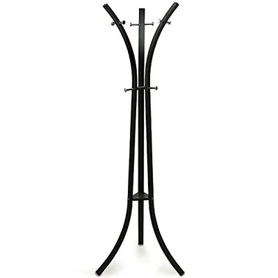 DRW Appendiabiti da terra con tre gambe in metallo nero, 58 x 58 x 180 cm, tubo 20/40 mm e 13 mm