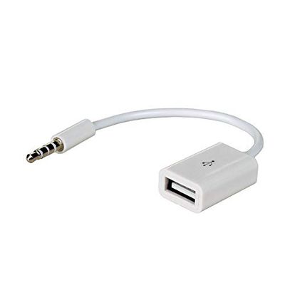 akyga AK de AD de 24 - adaptador de cabo mini jack 3.5 para USB, feminino, branco