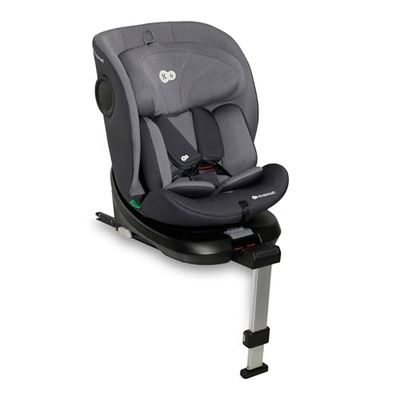 Kinderkraft I-360 I-SIZE 40-150 cm Autostoeltje 0-36 kg, 360 draaien, met Isofix, afstelbare hoofdsteun 12 verstelniveaus, Eenvoudig te reinigen, Groep 0/1/2/3, tot 12 jaar, grijs