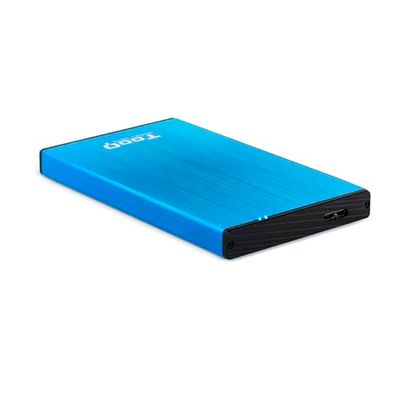 Externe harde schijfbehuizing, 9,5 mm dik, compatibel met SATA-interfaces, USB 3.0/3.1 Gen1 voor snelle gegevensoverdracht, blauw.