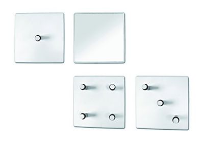 HAKU Möbel Garderobset vit, vit, Metall, spegel - Storlek: B 15 cm x H 15 cm x D 6 cm, Stil: Modern