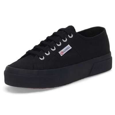 SUPERGA 2740 Platform veterschoenen, uniseks, volwassenen, volledig zwart, 37 EU, Zwart, 37 EU