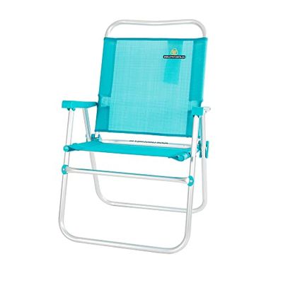 CREVICOSTA QUALITY MARK MARCAS DE CALIDAD - Eco 28082 New - Silla de Playa Plegable con reposabrazos. Fija, sin Posiciones. (Turquesa)