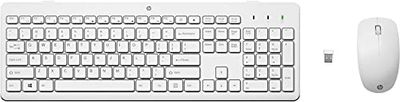 HP Mouse e tastiera 230 (mouse e tastiera wireless, dongle USB, durata della batteria fino a 16 mesi, layout QWERTZ) Bianco