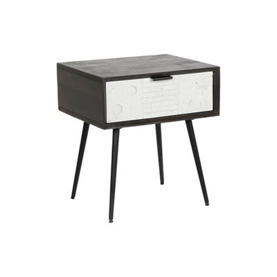 MESITA DE NOCHE MANGO METAL 45X38X50 WENGUE