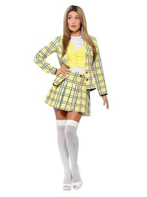 Smiffys Costume Clueless Cher, Jaune, avec jupe, haut, veste et chaussettes montantes
