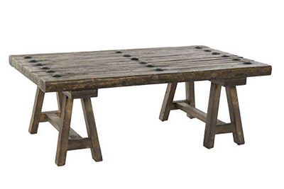 DRW Table Basse en Bois d'orme Marron 110 x 70 x 40 cm