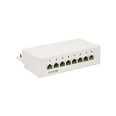 Goobay 68882 CAT 5e Panneau de Brassage Mini/Bureau, 8 ports, Gris