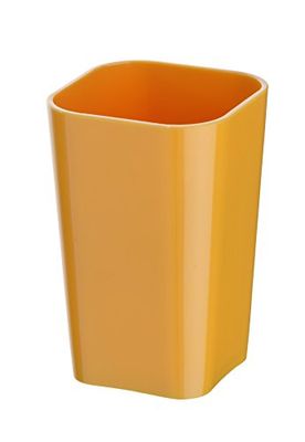 Wenko Candy 20305100 Bicchiere Porta spazzolini Orange – Porta spazzolino per spazzolino e dentifricio, in polistirolo, 7,3 x 11 x 7,3 cm, Arancione