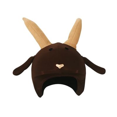 COOLCASC Funda para Casco Cabra - Compatible con Casco de Bici, Esquí y Skate - Niños y Adultos - Talla Única - Diseño Divertido