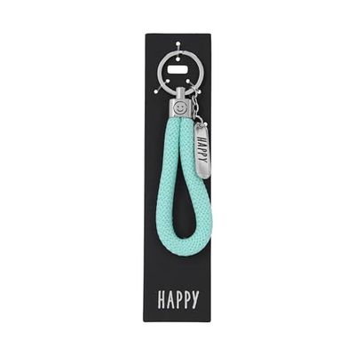 Depesche 11807-078 - Llavero, diseño con texto Happy, color turquesa