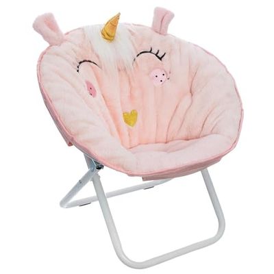 Wellhome klapstoel eenhoorn roze stof