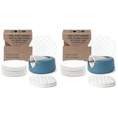 LastRound® Dischetti Struccanti Lavabili LastObject - Alternativa ai Classici 1000 Monouso - Set di 14 Cotone Riutilizzabili - Prodotto in Danimarca (Blu)