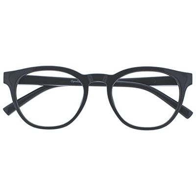 OPULIZE Blu Gafas de Lectura con Bloqueo de Luz Azul Montura Redonda Gris Bisagras de Muelle Mejoran el Sueño Ordenador Gaming Antirreflejante Hombre Mujer B5-7 +2.00