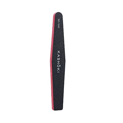 T4B KASHOKI Premium Padded Nail File Double-Sided Trapeze Nail File with 180/240 Grit for Natural Nails and for Fine Work Artificial Fingernails