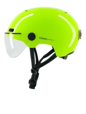 Cosmo Connected Cosmo Fusion Fietshelm voor volwassenen, uniseks, neongeel, glanzend, eenheidsmaat