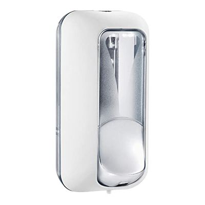 Mar Plast A89101BI Soft Touch - Jabón dispensador (0,55 L, 217 x 117 x 103 mm), color blanco transparente