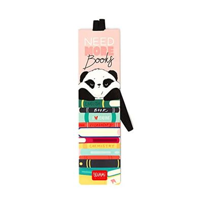 Legami - Marque-page avec élastique, 4,7 x 17,5 cm, en papier certifié FSC®, Thème Panda, tient le Sengo et le livre fermé